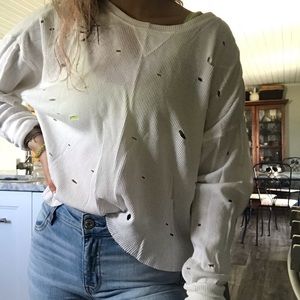 distressed forever 21 crop top